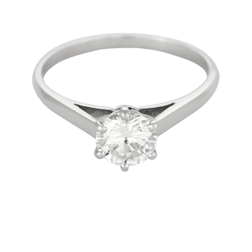 Bague 58 Bague solitaire en or gris et diamant 1 carat environ 58 Facettes MON0828X4