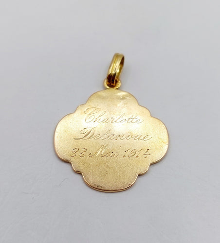 Pendentif Médaille religieuse or jaune 58 Facettes A05519