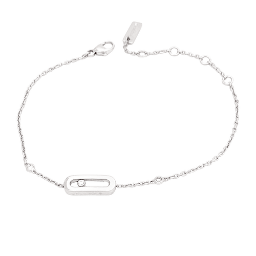 Bracelet Bracelet Messika, "Move Uno", or blanc et diamants. 58 Facettes 34539