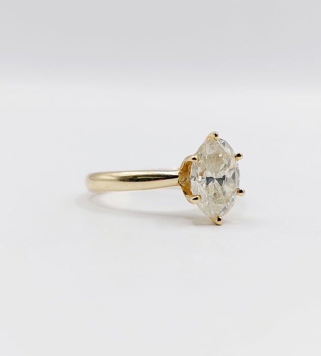 Bague 52 Bague solitaire or jaune diamant 1,51 carat - certificat GWLAB 58 Facettes A03789