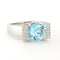 Bague 52 Bague en or blanc sertie de topazes et de diamants taille brillant jusqu'à 0,60 ct 58 Facettes
