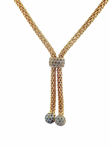 Collier Collier maille popocorn à pompom en or 18 carats 58 Facettes