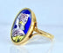 Bague 52 Bague en or jaune émail profil de femme, Limoges 58 Facettes AB646