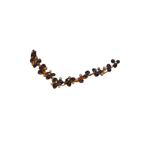 Collier Collier en or jaune 18k serti de saphirs cabochons (10 ct) et diamants (2 ct) – Vers 1980 58 Facettes FB10781