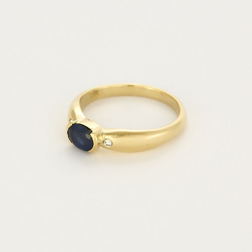 Bague 52 Bague en Or jaune 18k Saphir 58 Facettes PER0482