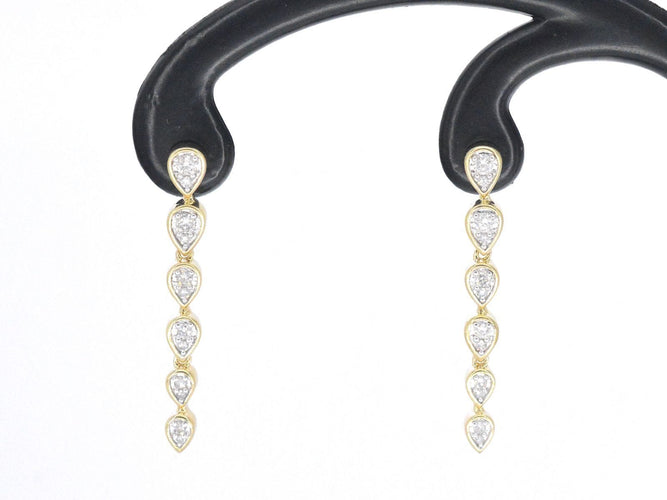 Boucles d'oreilles Boucles d'oreilles en or jaune avec diamants 58 Facettes 2339