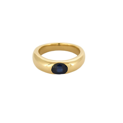 Bague 52 Bague jonc en or jaune et saphir 58 Facettes CAL2218