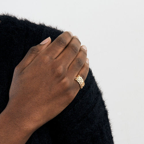 Bague 52 CHAUMET - Bague Boléro Or rose Diamants 58 Facettes