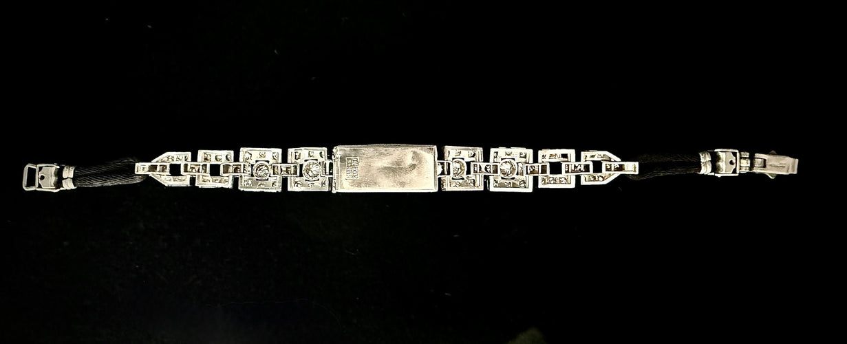 Bracelet Bracelet Art Déco en platine serti de 3,60 carats de diamants 58 Facettes