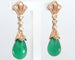 Boucles d'oreilles Boucles d'oreilles en or rose avec calcédoine verte et diamants taille simple 58 Facettes