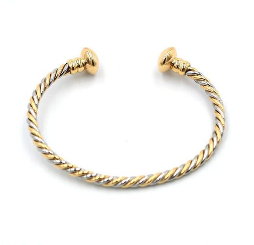Bracelet BULGARI - Bracelet torsadé en or et acier 58 Facettes