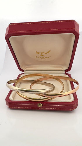 Pulseira Cartier Trinity modelo grande 3 ouros 