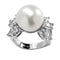 Bague 51.5 Bague en or blanc, diamants des mers du Sud 13,00 mm et diamants naturels 2,38 ct 58 Facettes AG-20X1364