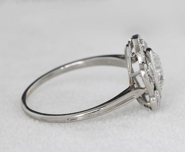 Bague Bague marguerite platine et brillant Art Déco 58 Facettes