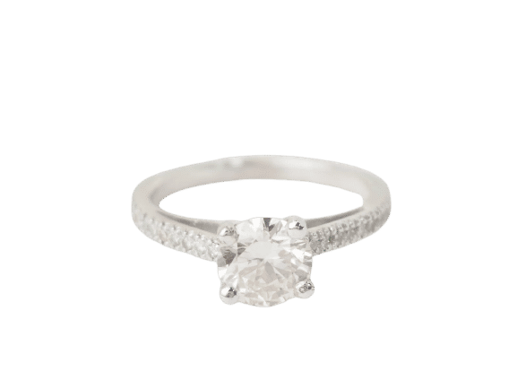 Bague 54 Bague solitaire en or blanc et diamants 1.20ct 58 Facettes 32038