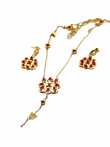 Boucles d'oreilles Collier et Boucles d’oreilles en or jaune 18 carats 58 Facettes