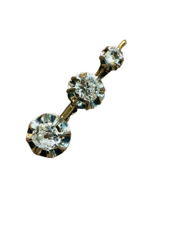 Boucles d'oreilles Boucles d’oreilles dormeuses ancienne en or et diamants 58 Facettes