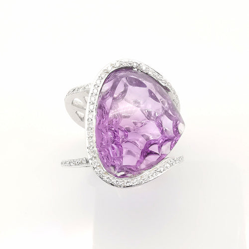 Bague 51 Bague améthyste et diamants 58 Facettes
