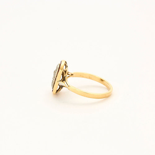 Bague 56 Bague Art Déco or jaune, rubis, diamants 58 Facettes 240 555