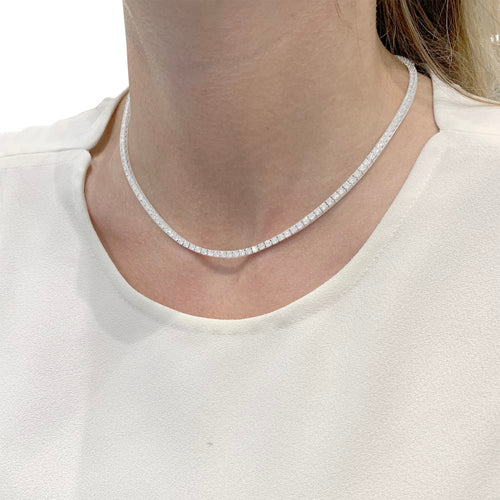 Collier Collier rivière en or blanc, diamants. 58 Facettes 34837