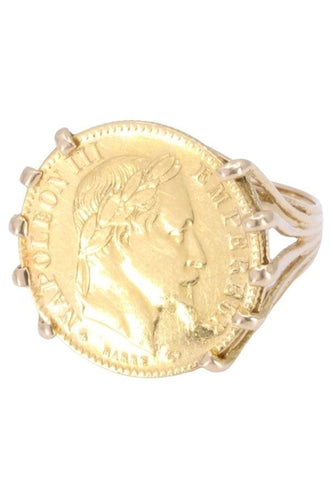 Bague 54 BAGUE PIÈCE 10 FRANCS NAPOLEON III 58 Facettes 085221