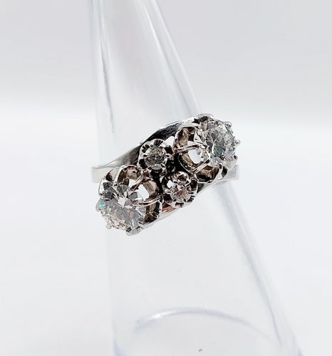 Bague 53 Bague toi et moi art déco en or blanc et diamants 58 Facettes A05504