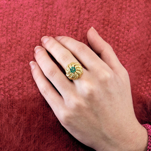 Bague 57 Bague Dôme Tourbillon Or Jaune 58 Facettes