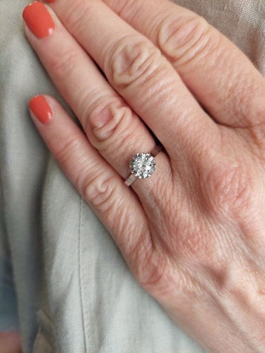 Bague 52 Solitaire or blanc diamant 0.55 carat 58 Facettes 058511