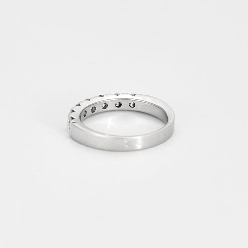 Bague 52 Demi-alliance platine et diamants 58 Facettes GU148