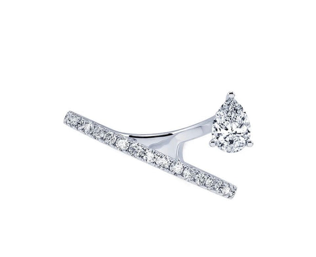 Bague 54 Bague en platine et diamants en forme de comète 58 Facettes