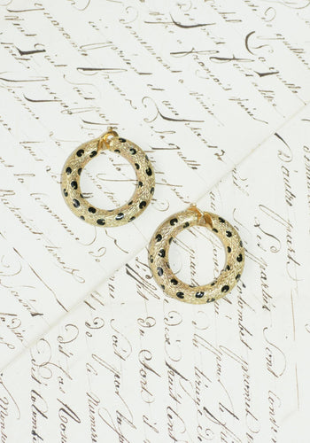 Fred Boucles d'Oreilles Pattes de Panthère Or Jaune et Email Noir 58 Facettes