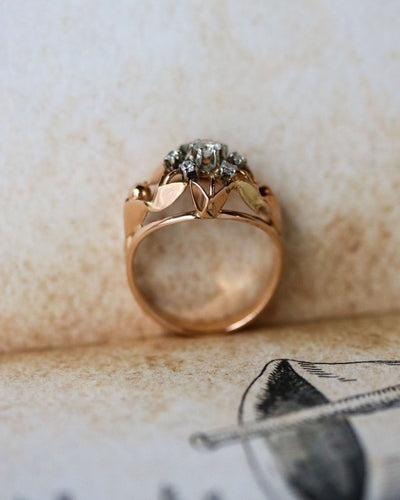 Bague 49 Bague Dôme Marguerite Or Rose Diamants 58 Facettes A11655