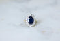 Bague 50.5 Bague Marguerite Saphir 4,60 Cts Entourage Diamants 58 Facettes