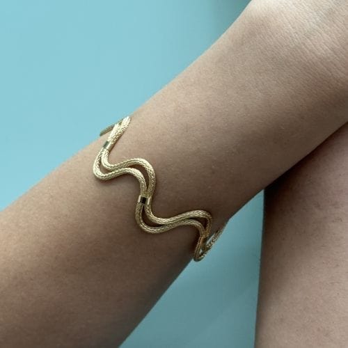 波浪形黄金手链 