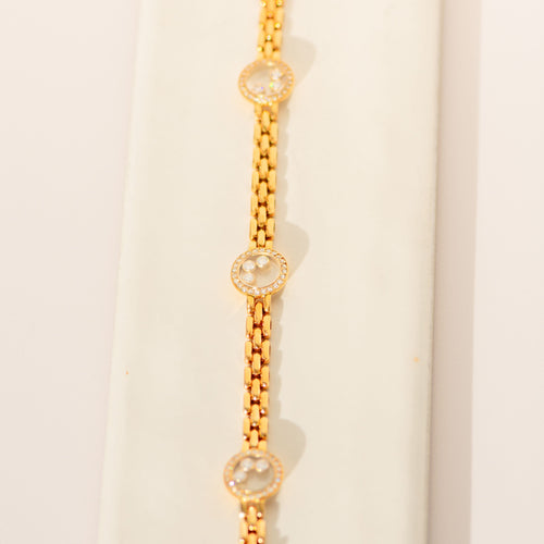 Boucles d'oreilles Chopard - Armband Happy Diamonds en or jaune 18k et diamants 58 Facettes 3282