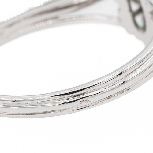 Bague 59 Bague Fleur Or blanc Emeraude 58 Facettes 3100389CN