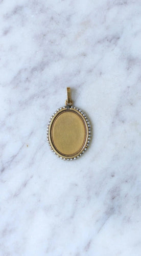 Pendentif Médaille Vierge or et perles fines 58 Facettes