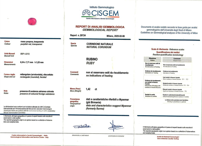 Bague 50 Bague en or vintage certifiée sans chaleur avec diamants et rubis de Birmanie gravés 58 Facettes