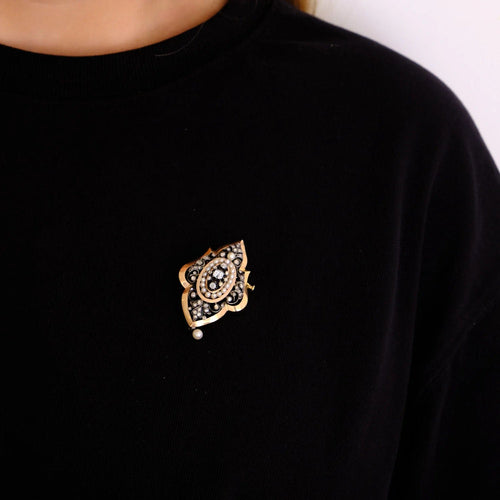 Broche Broche Napoléon III Diamants Perles 58 Facettes 1123552