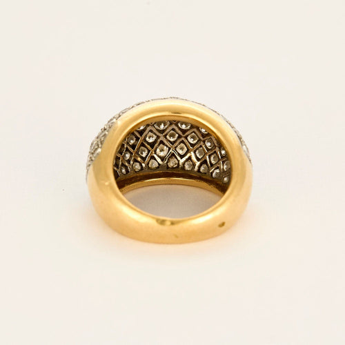 Bague 52 Bague boule or jaune, or blanc et diamants 58 Facettes CRE0041X5