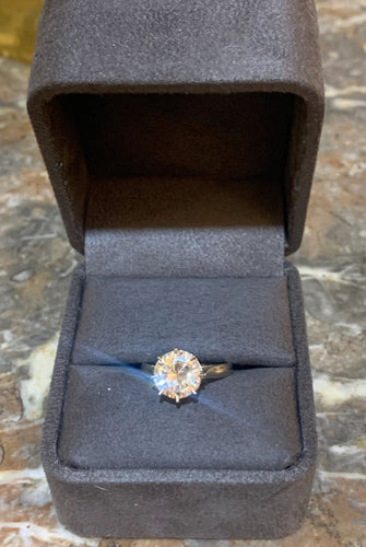 Bague 52 Bague Solitaire platine, or gris, diamant 2.40 cts (Certificat) 58 Facettes BD203