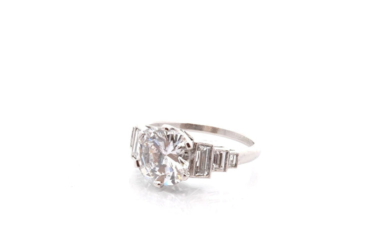 Bague 53 Bague diamant de 2,55cts G/P1 en platine 58 Facettes 27343B-27440