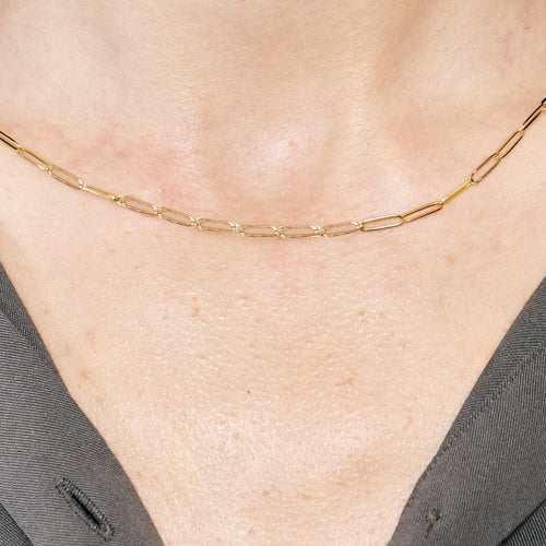 Collier Collier or jaune à maillons rectangulaires 58 Facettes MON08632