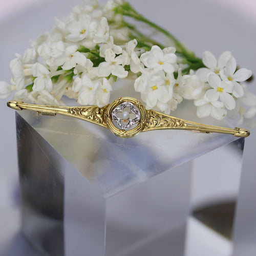 Broche Broche ancienne barrette perle fine et diamants 58 Facettes 25-053