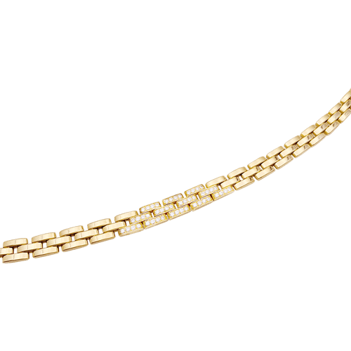 Collier Collier Cartier "Tyrana", or jaune, diamants. 58 Facettes 34144