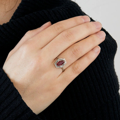 Bague 58 Bague or et pierre rose 58 Facettes BO/230126