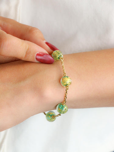 Collier Bracelet chaine or jaune perles de Murano 58 Facettes 1CA0000004/1