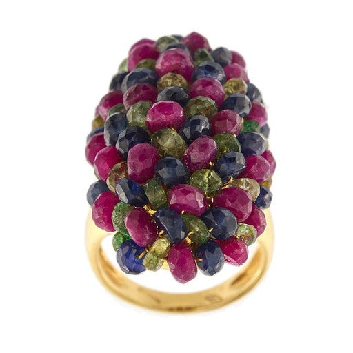 Bague 57 Bague avec rubis, saphirs et émeraudes 58 Facettes 34063