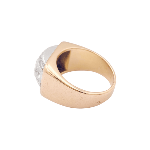 Bague 58 Bague tank or rose, blanc et diamants. 58 Facettes 34324