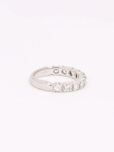 Bague Alliance or blanc diamants taille ancienne 58 Facettes J609